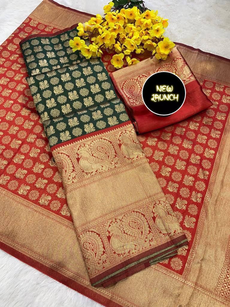 Kanjivaram Silk Zari Lehenga with Banarasi Silk Zari Dupatta & Blouse