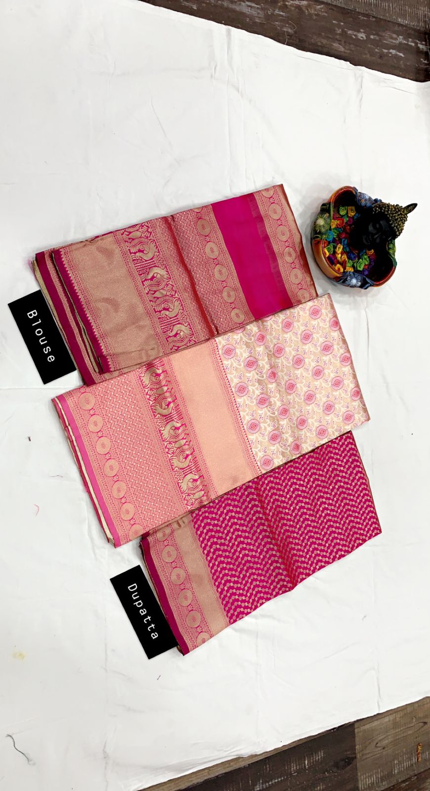 Kanjivaram Silk Zari Lehenga with Banarasi Silk Zari Dupatta & Blouse
