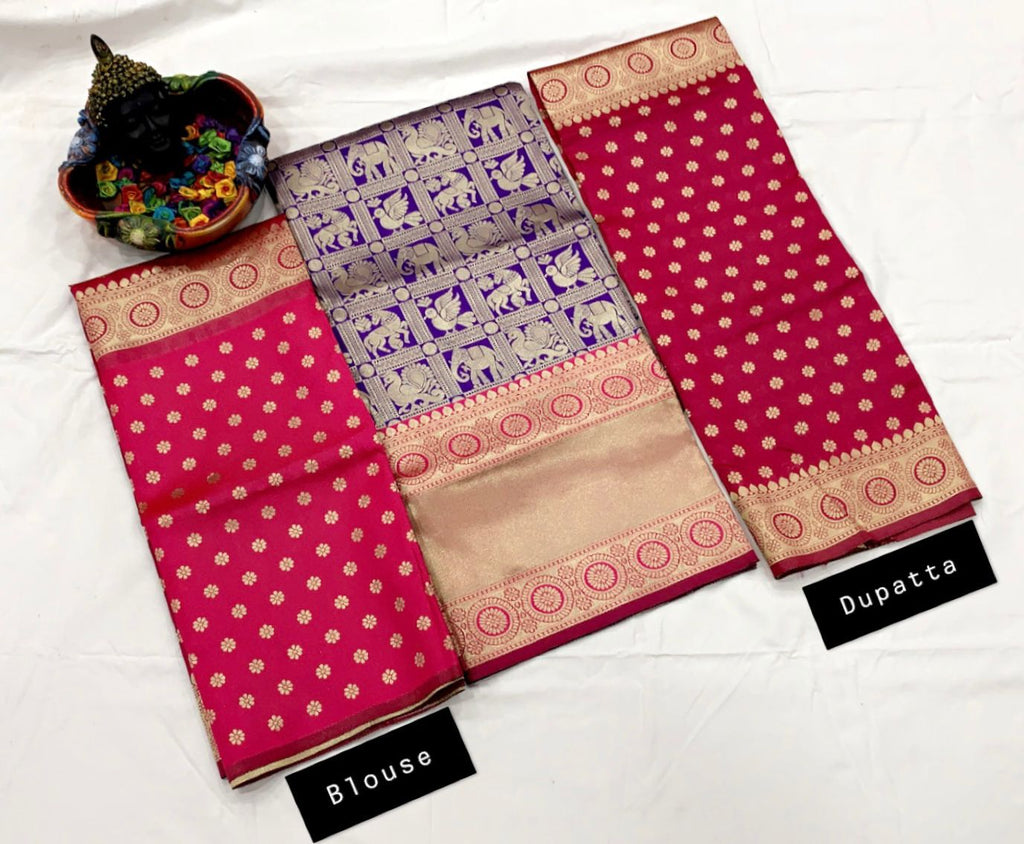 Kanjivaram Silk Zari Lehenga with Banarasi Silk Dupatta & Blouse