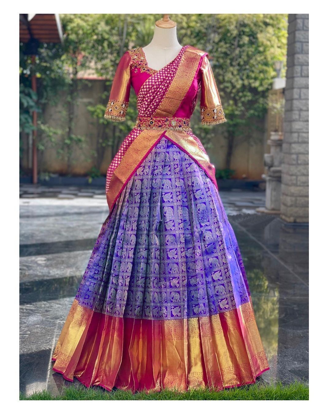 Kanjivaram Silk Zari Lehenga with Banarasi Silk Dupatta & Blouse