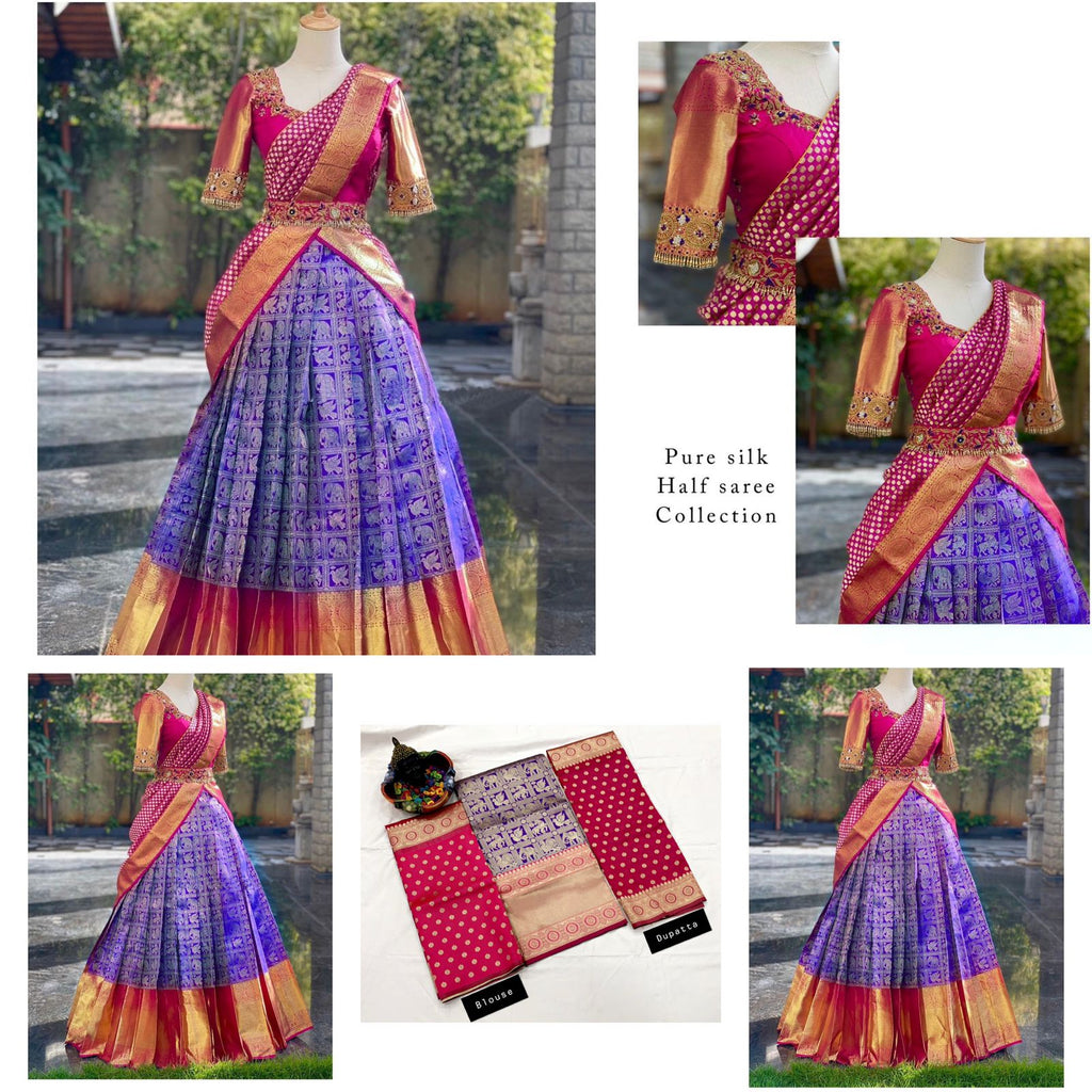 Kanjivaram Silk Zari Lehenga with Banarasi Silk Dupatta & Blouse