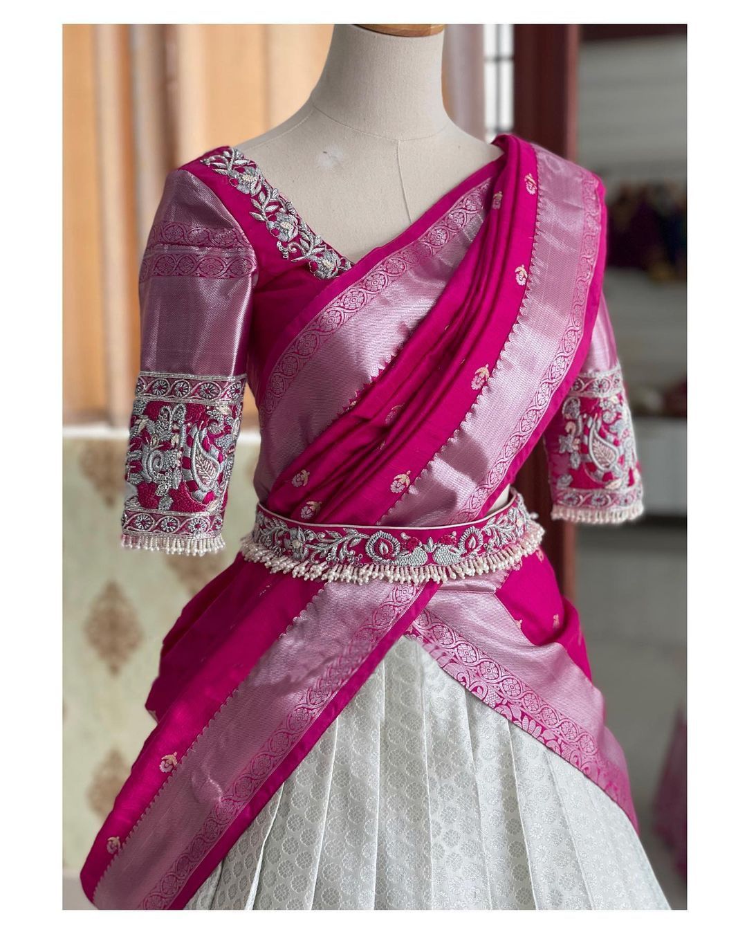Kanjivaram Silk Zari Lehenga with Banarasi Silk Dupatta & Blouse