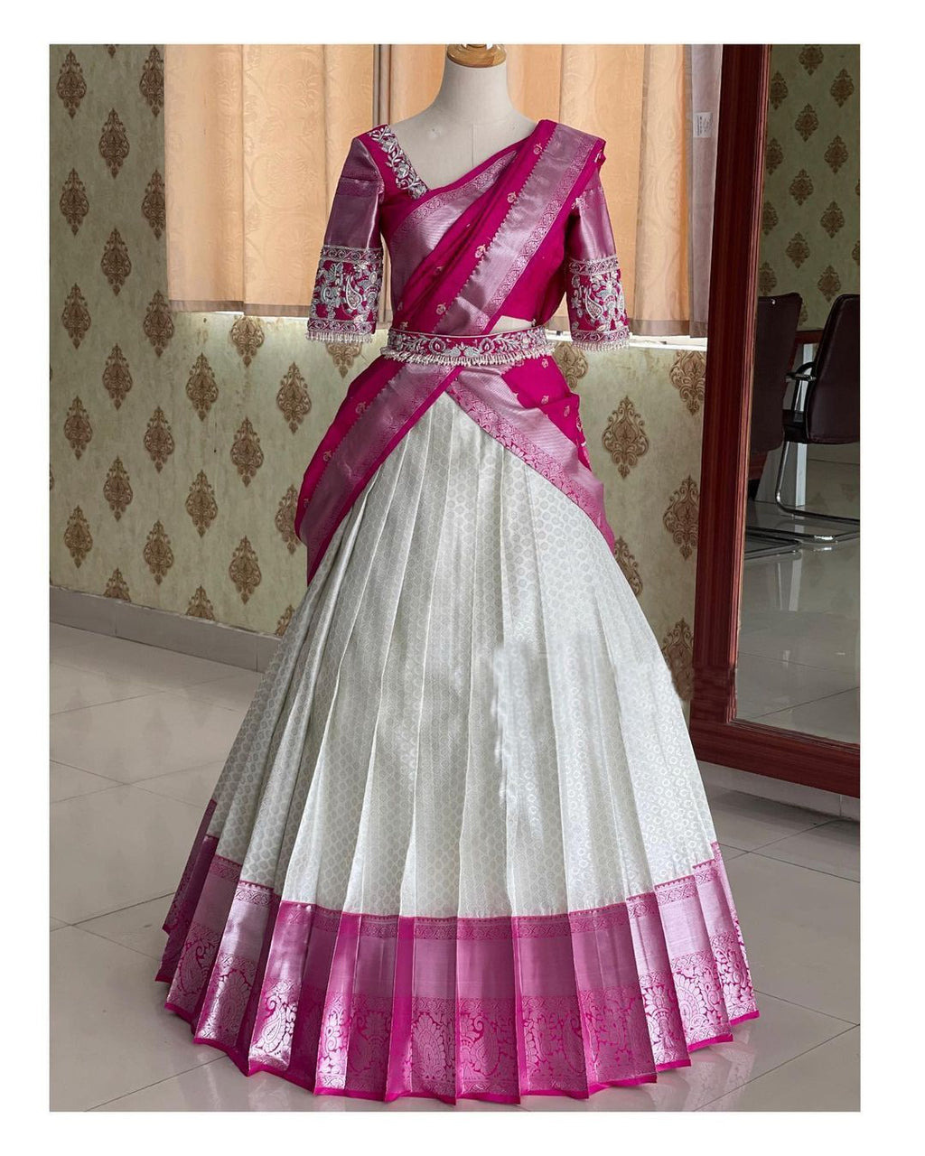 Kanjivaram Silk Zari Lehenga with Banarasi Silk Dupatta & Blouse
