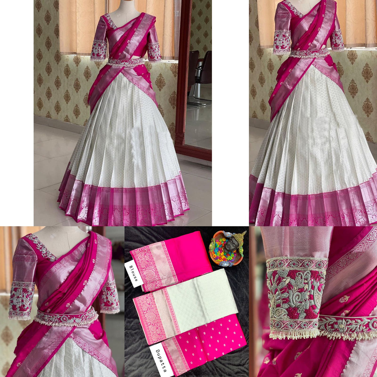 Kanjivaram Silk Zari Lehenga with Banarasi Silk Dupatta & Blouse