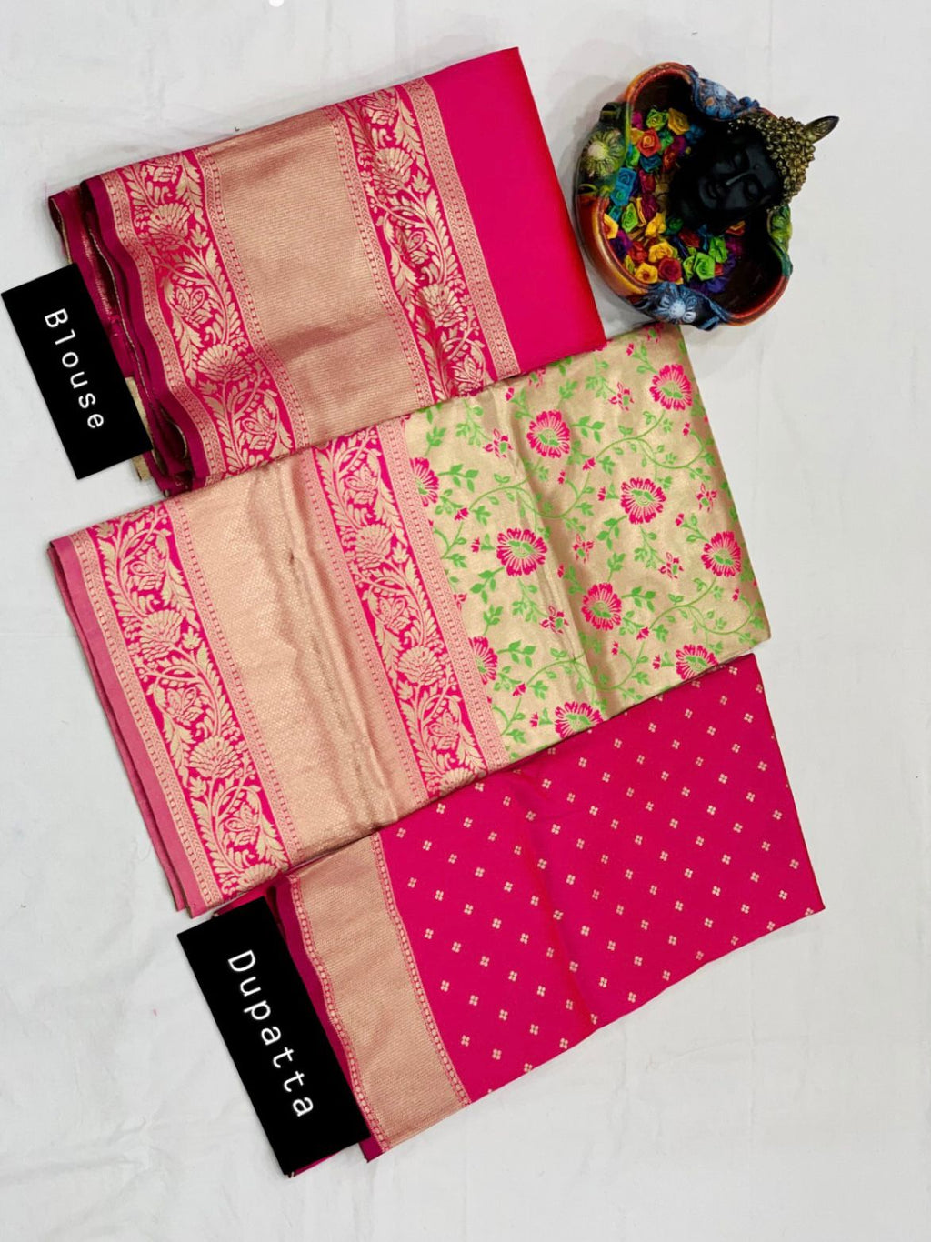 Kanjivaram Silk Zari Lehenga with Banarasi Silk Zari Dupatta & Blouse