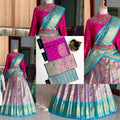 Elegant Kanjivaram Zari Half Saree with Banarasi Silk Dupatta
