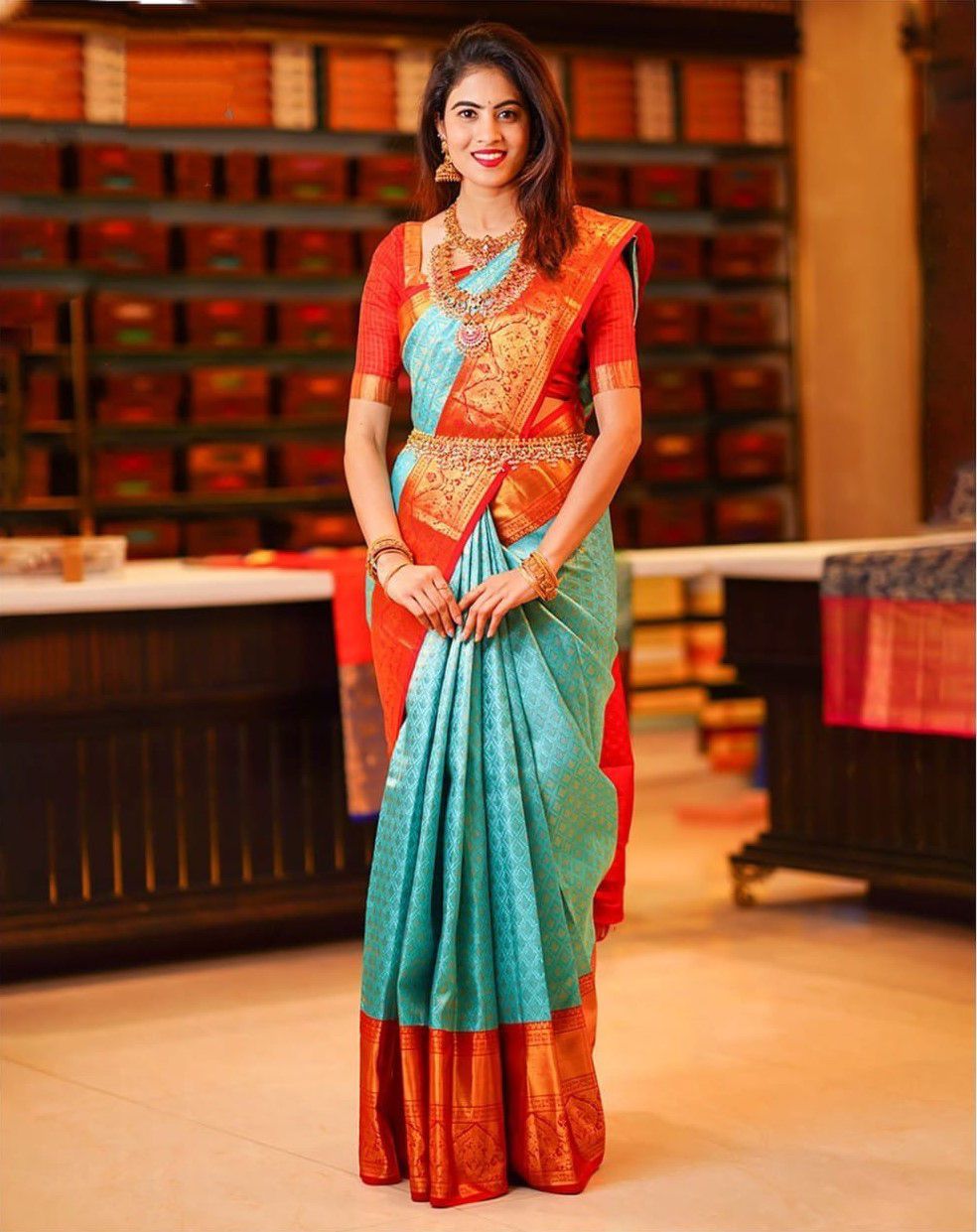 Graceful Soft Lichi Silk Saree with Rich Pallu &amp; Jacquard Border