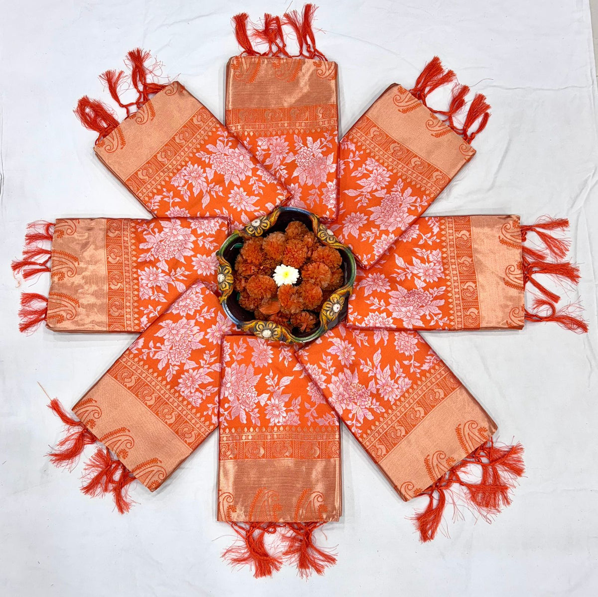 Regal Soft Lichi Silk Saree with Heavy Zhalar &amp; Jacquard Detailing