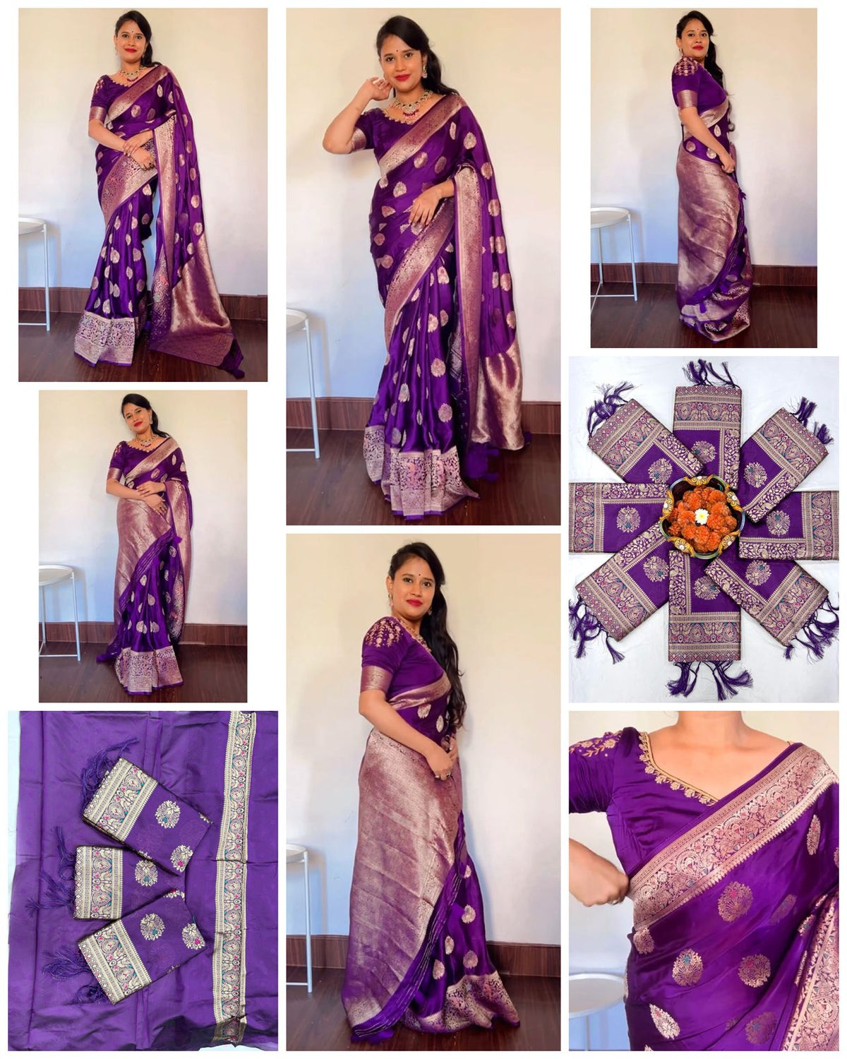Elegant Soft Lichi Silk Saree with Heavy Zhalar &amp; Rich Pallu