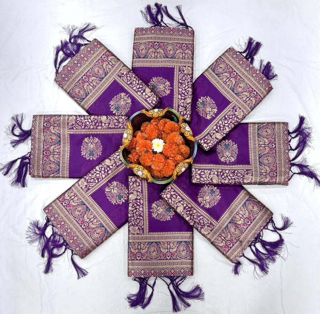 Elegant Soft Lichi Silk Saree with Heavy Zhalar &amp; Rich Pallu