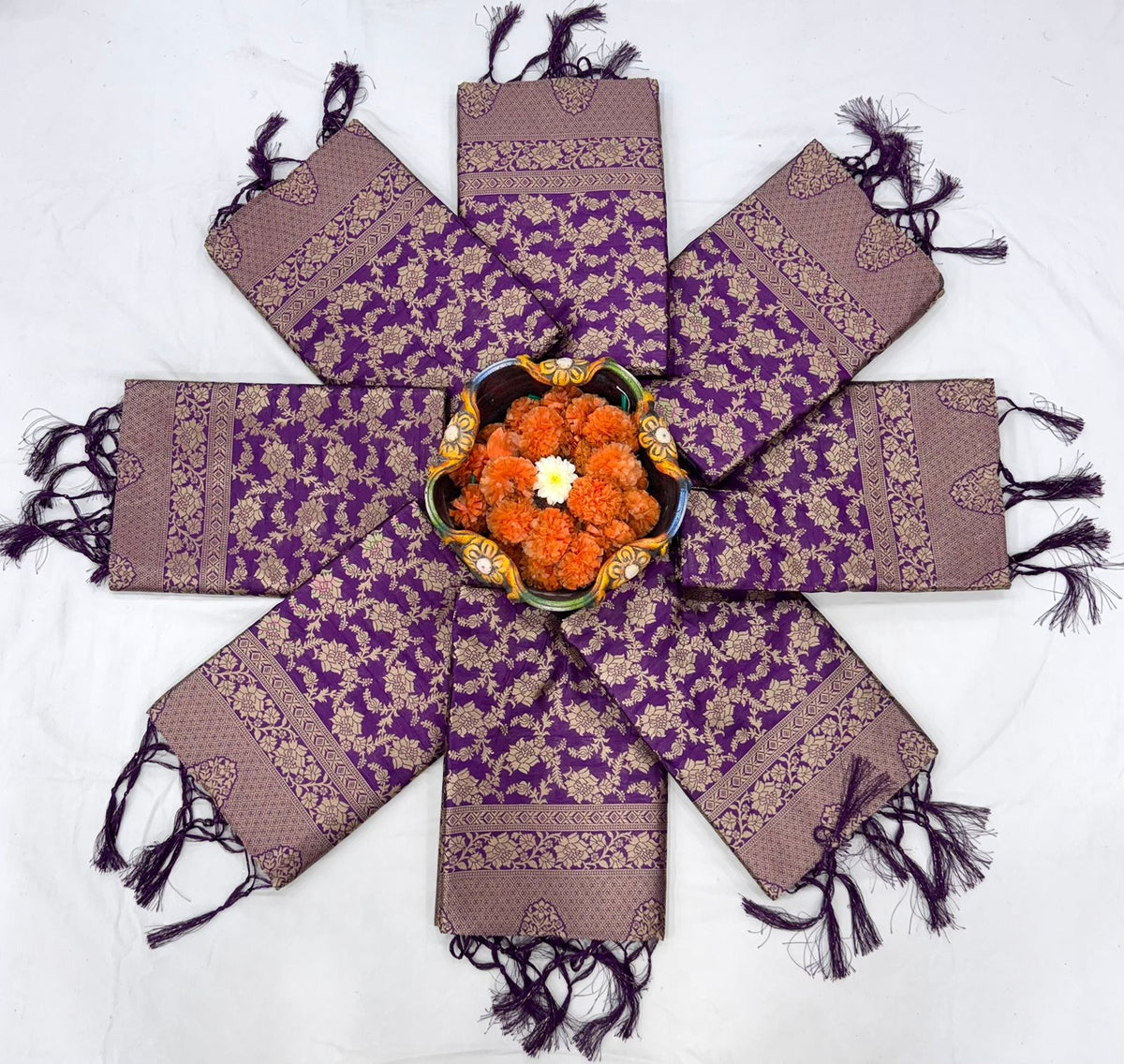 Graceful Soft Lichi Silk Saree with Heavy Zhalar &amp; Rich Pallu