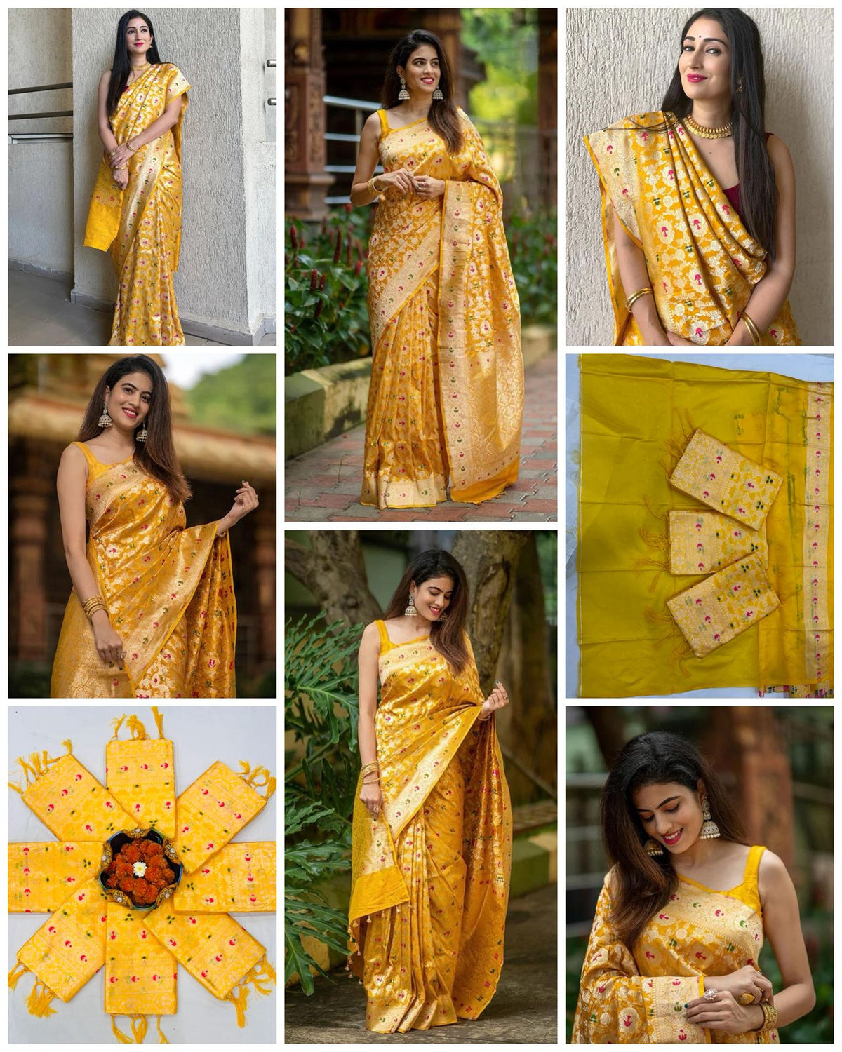 Soft Lichi Silk Saree with Heavy Zahlar, Rich Pallu, Jacquard Work & Tassel Detailing
