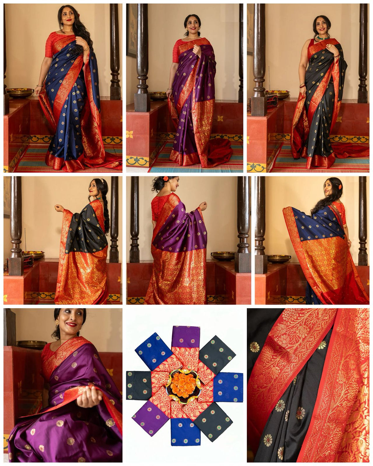 Elegant Soft Lichi Silk Saree with All-Over Jacquard Work & Rich Pallu