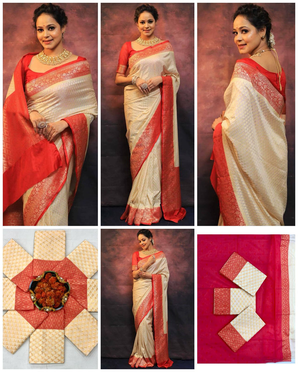 Soft Lichi Silk Saree with Ornate Jacquard Weave, Statement Rich Pallu & Exclusive Border Blouse