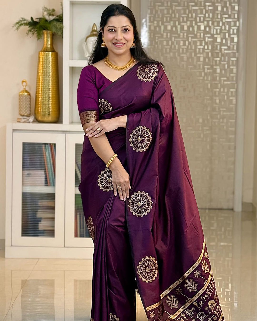 Charming Soft Lichi Silk Saree with Rich Pallu &amp; Jacquard Work