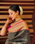 Sophisticated Soft Lichi Silk Saree with Designer Jacquard Work & Rich Pallu