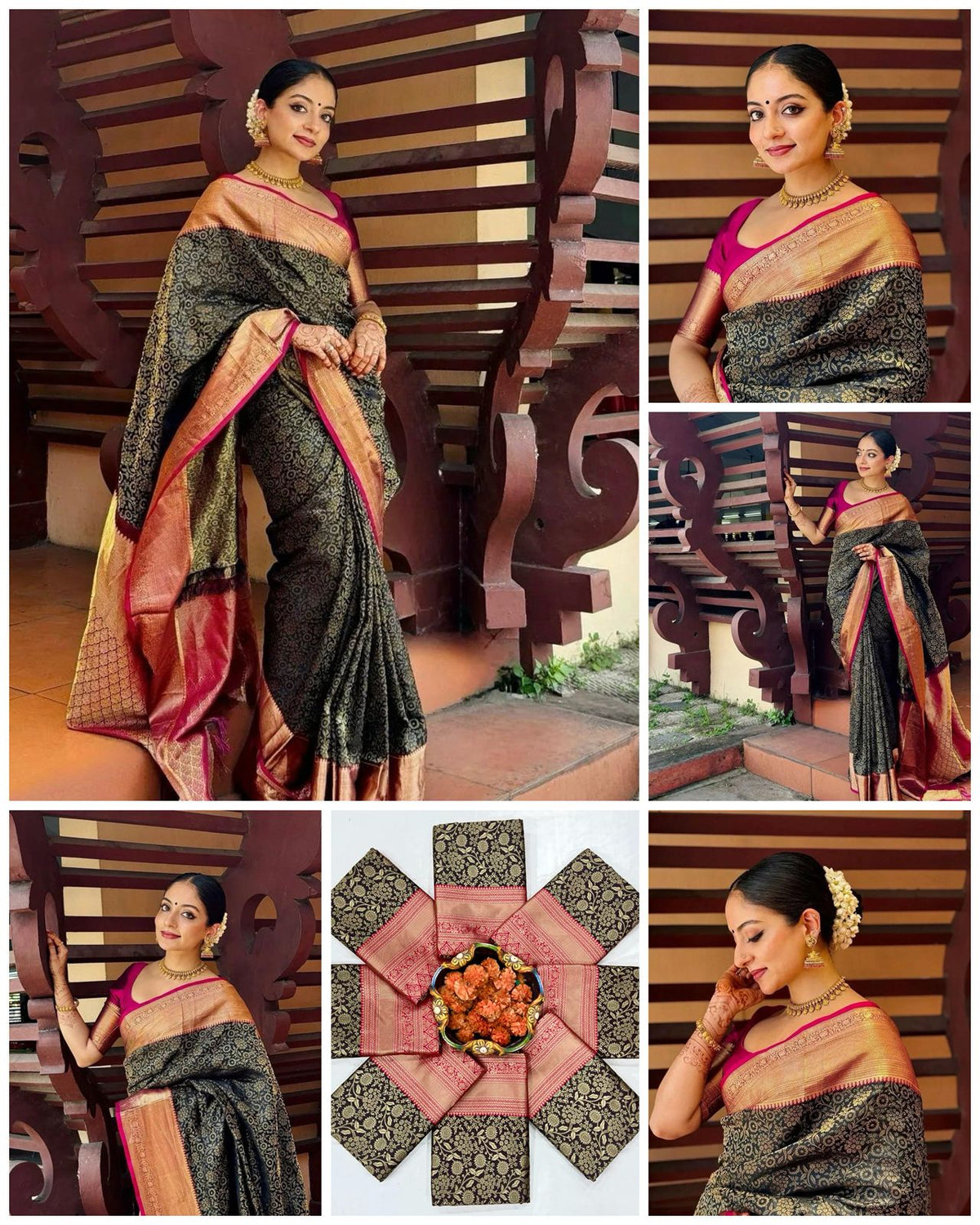 Sophisticated Soft Lichi Silk Saree with Designer Jacquard Work & Rich Pallu