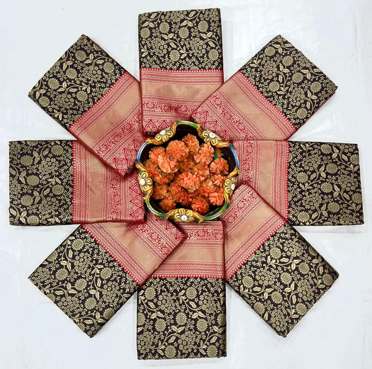 Sophisticated Soft Lichi Silk Saree with Designer Jacquard Work & Rich Pallu