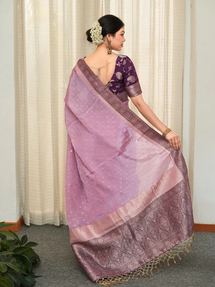 Regal Soft Lichi Silk Saree with Artistic Jacquard Work & Rich Pallu