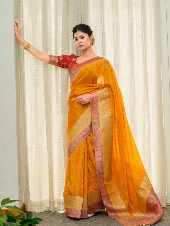 Regal Soft Lichi Silk Saree with Artistic Jacquard Work & Rich Pallu