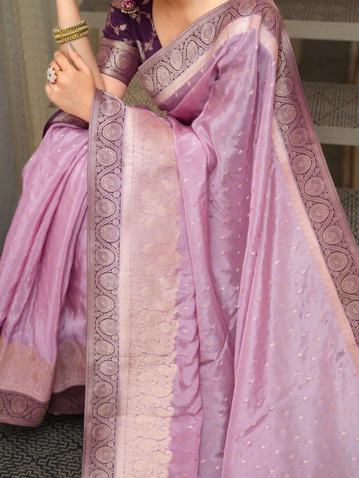 Regal Soft Lichi Silk Saree with Artistic Jacquard Work & Rich Pallu