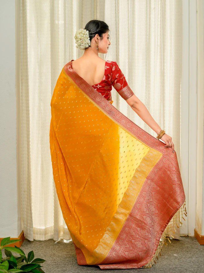 Regal Soft Lichi Silk Saree with Artistic Jacquard Work & Rich Pallu