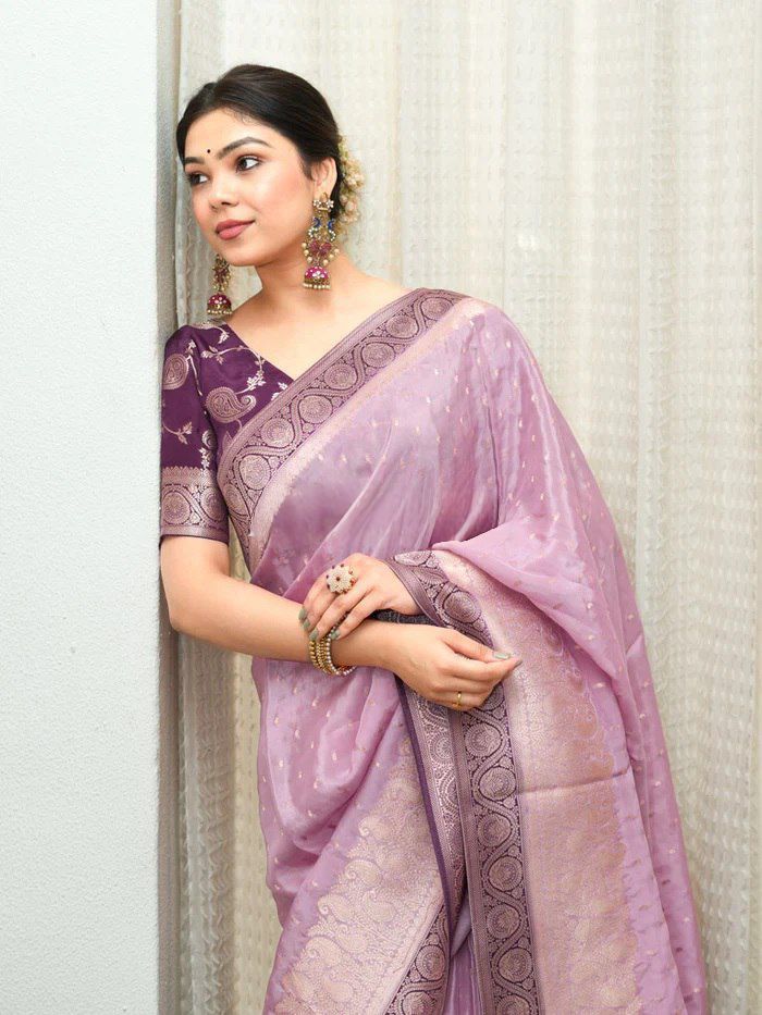 Regal Soft Lichi Silk Saree with Artistic Jacquard Work & Rich Pallu