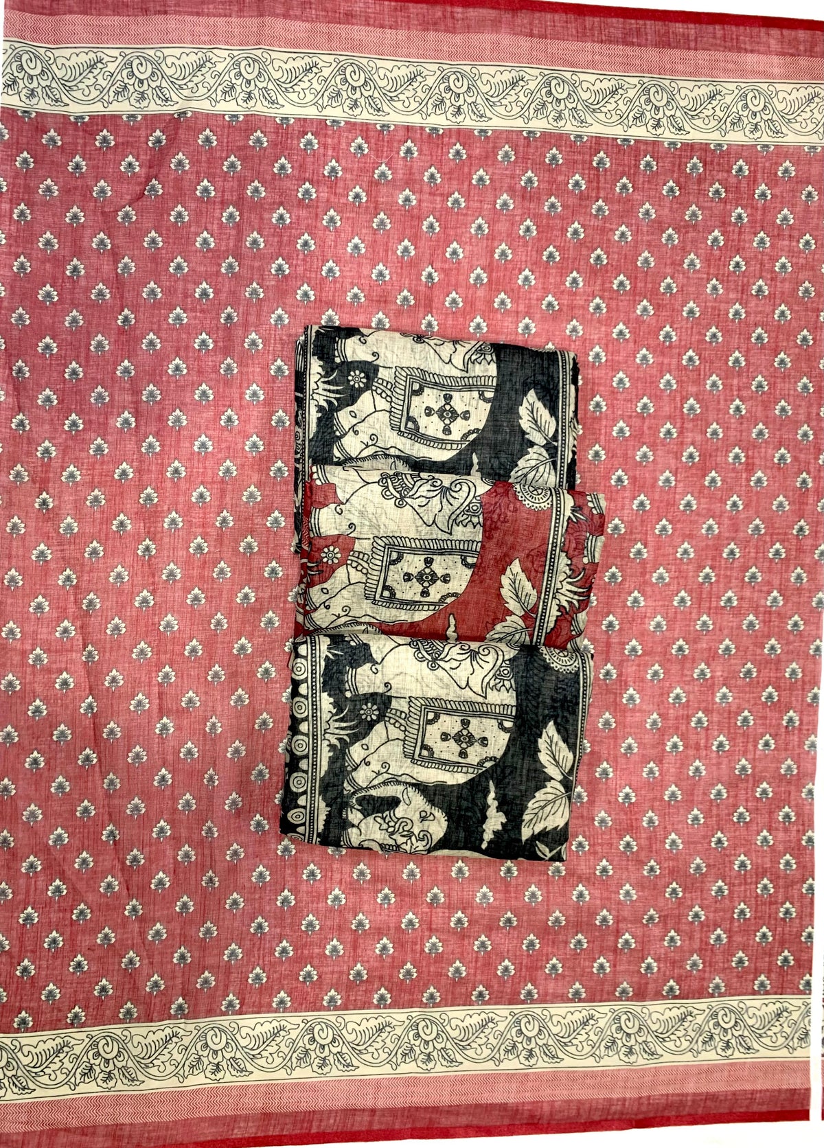 Elephant & Duck Linen Cotton Digital Printed Saree