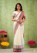 Premium Lining Pallu Linen Cotton Saree with Zahlar Tussle