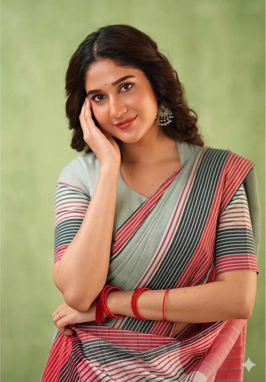 Premium Lining Pallu Linen Cotton Saree with Zahlar Tussle