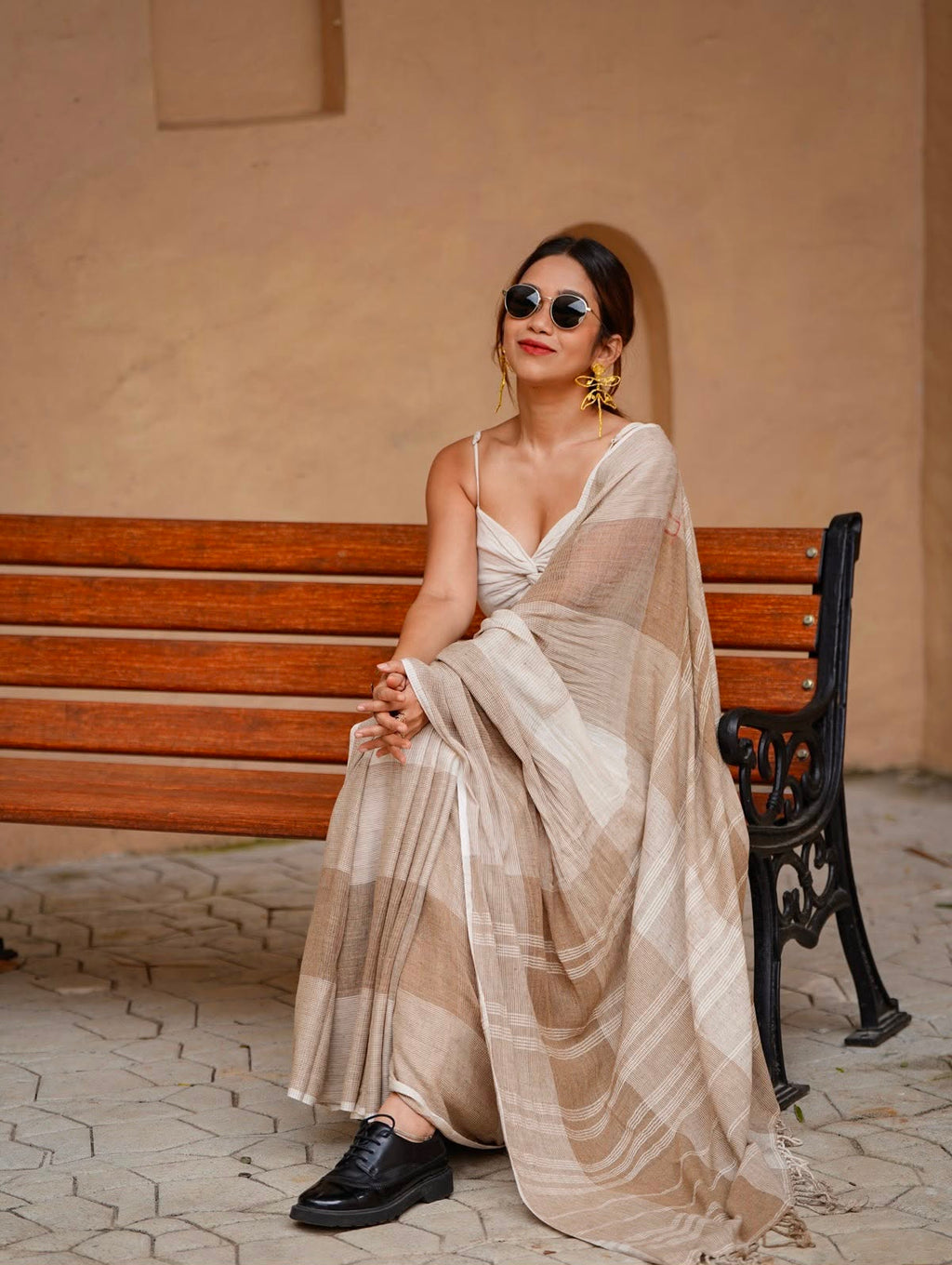 Royal Zahlar Bloom Premium Linen Cotton Digital Printed Saree with Satin Banglory Blouse