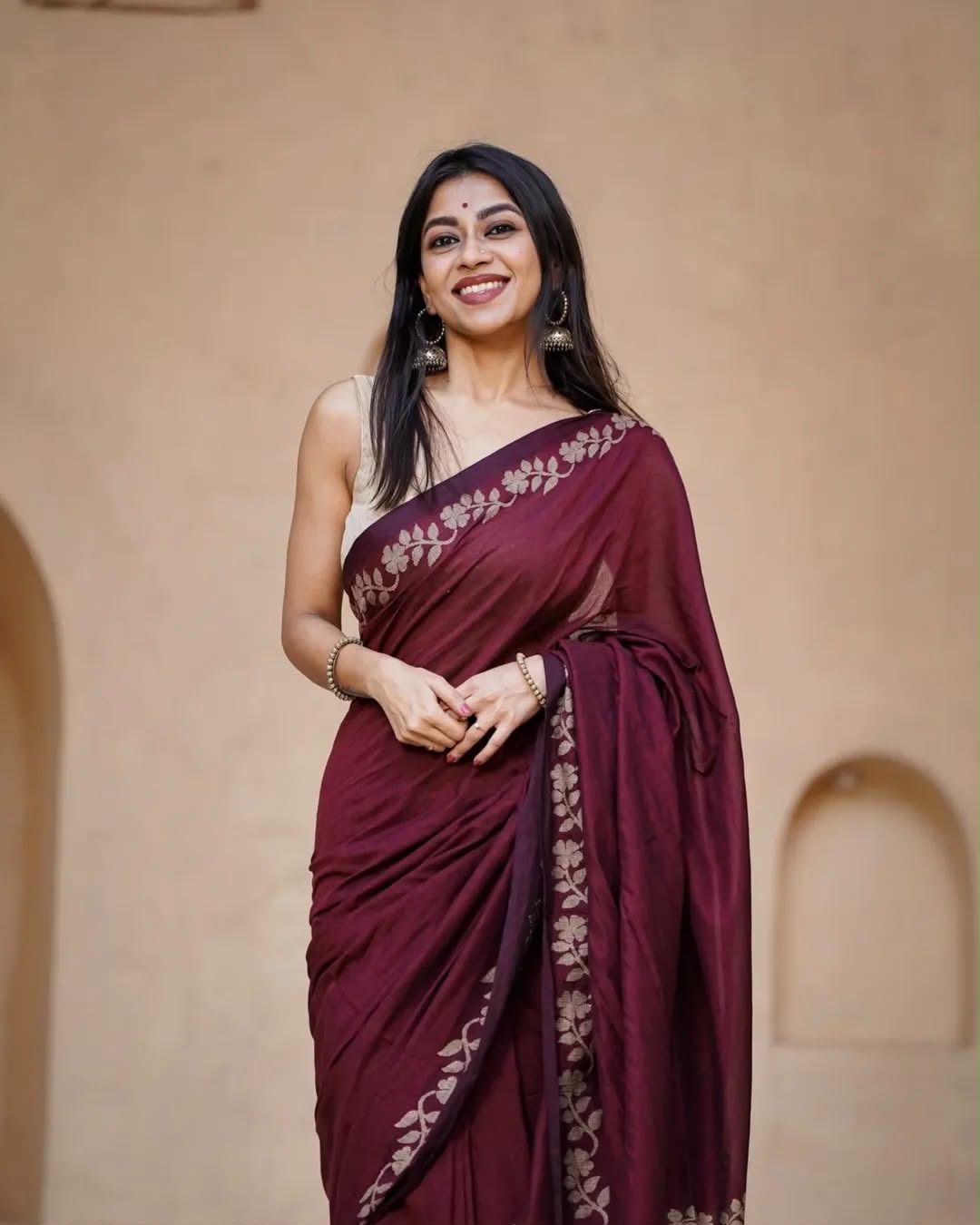 Elegant Zahlar Bloom Premium Linen Cotton Digital Printed Saree with Satin Banglory Blouse