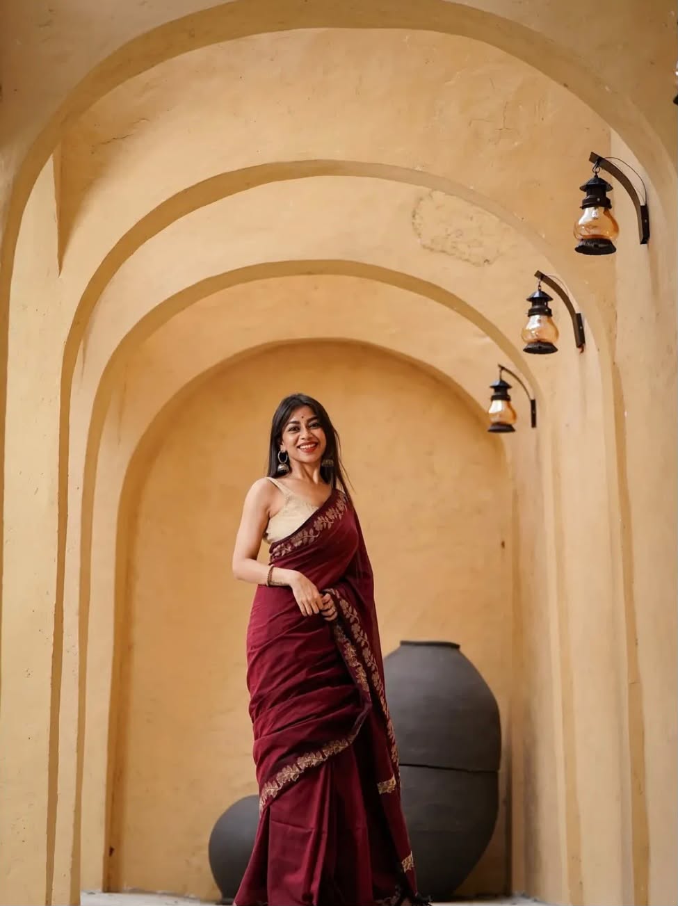 Elegant Zahlar Bloom Premium Linen Cotton Digital Printed Saree with Satin Banglory Blouse