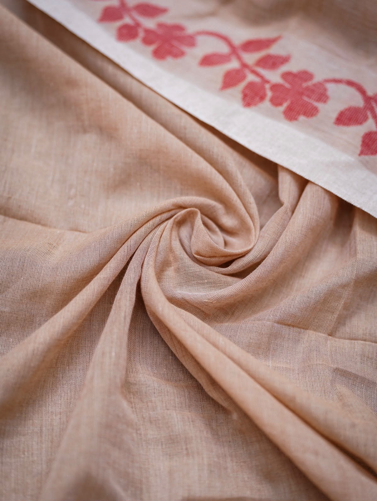 Elegant Zahlar Bloom Premium Linen Cotton Digital Printed Saree with Satin Banglory Blouse