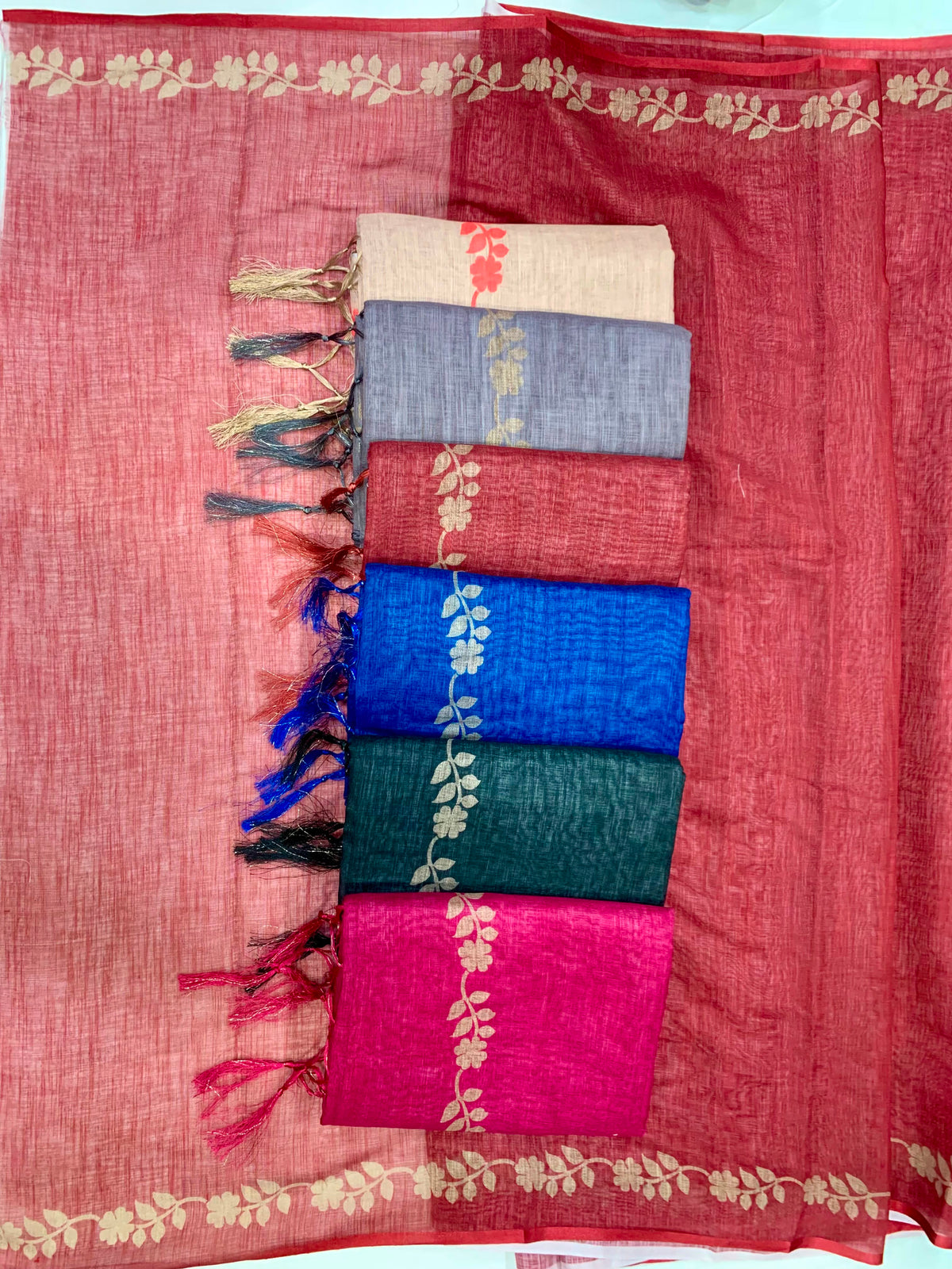 Elegant Zahlar Bloom Premium Linen Cotton Digital Printed Saree with Satin Banglory Blouse