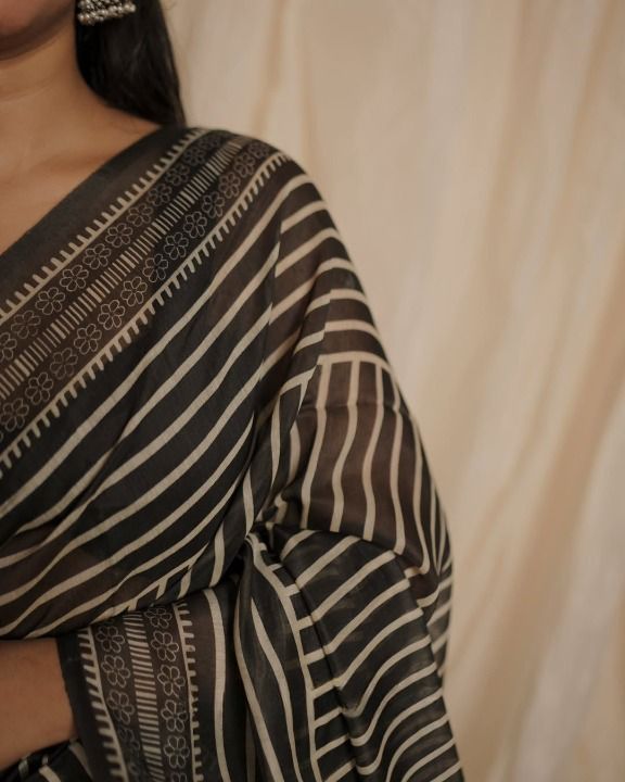 Premium Chanderi Cotton Digital Printed Saree with Zahlar Tussle