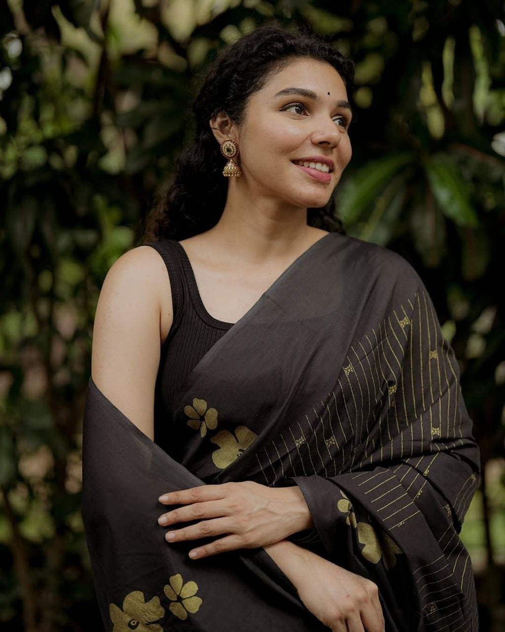 Chanderi Cotton Elegance Premium Digital Printed Saree with Zahlar Tussle
