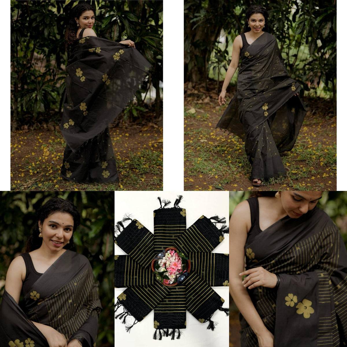 Chanderi Cotton Elegance Premium Digital Printed Saree with Zahlar Tussle