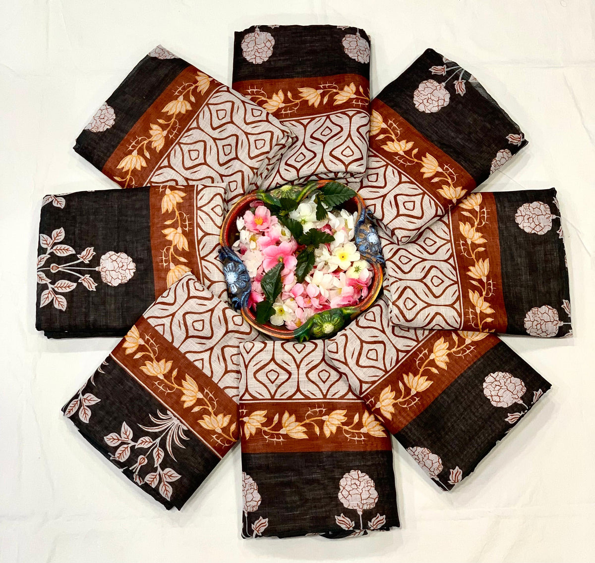 Half & Half Rich Pallu Linen Cotton Digital Printed Saree