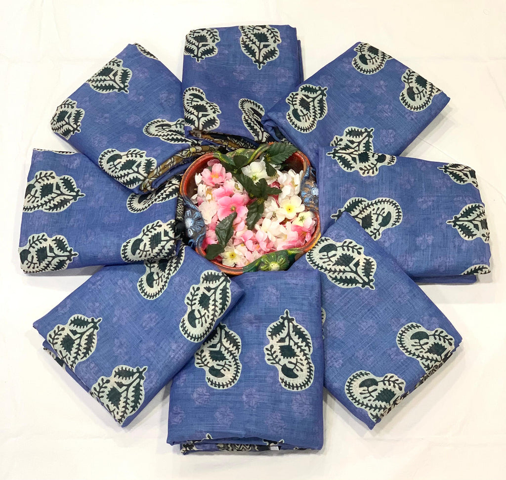 Floral Rich Pallu Linen Cotton Digital Printed Saree