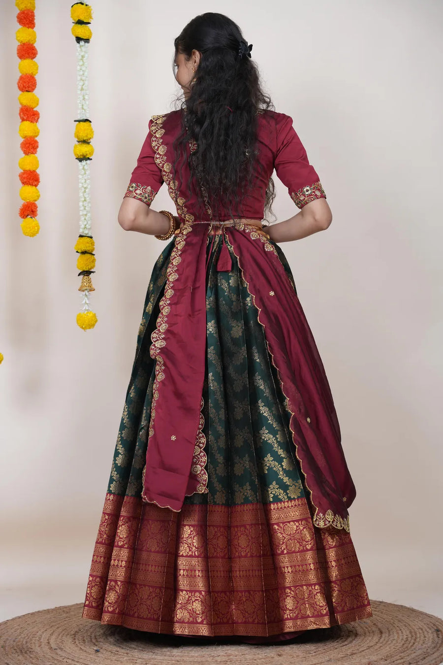 Premium Kanjivaram Silk Zari Lehenga with Banarasi Dupatta Set