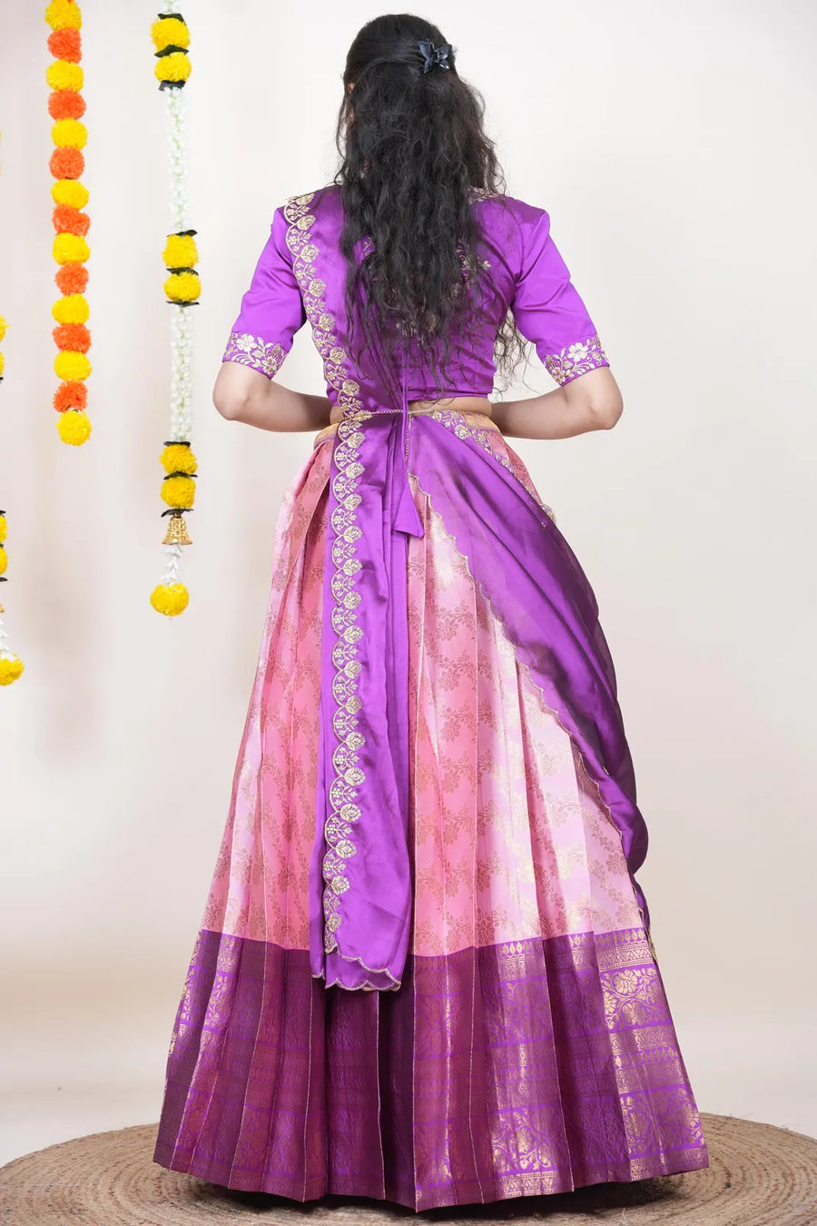 Premium Kanjivaram Silk Zari Lehenga with Banarasi Dupatta Set