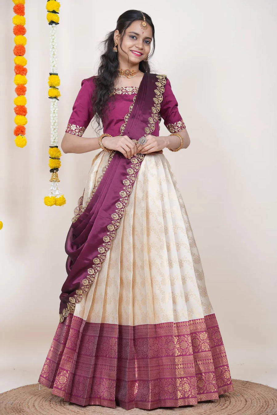 Premium Kanjivaram Silk Zari Lehenga with Banarasi Dupatta Set