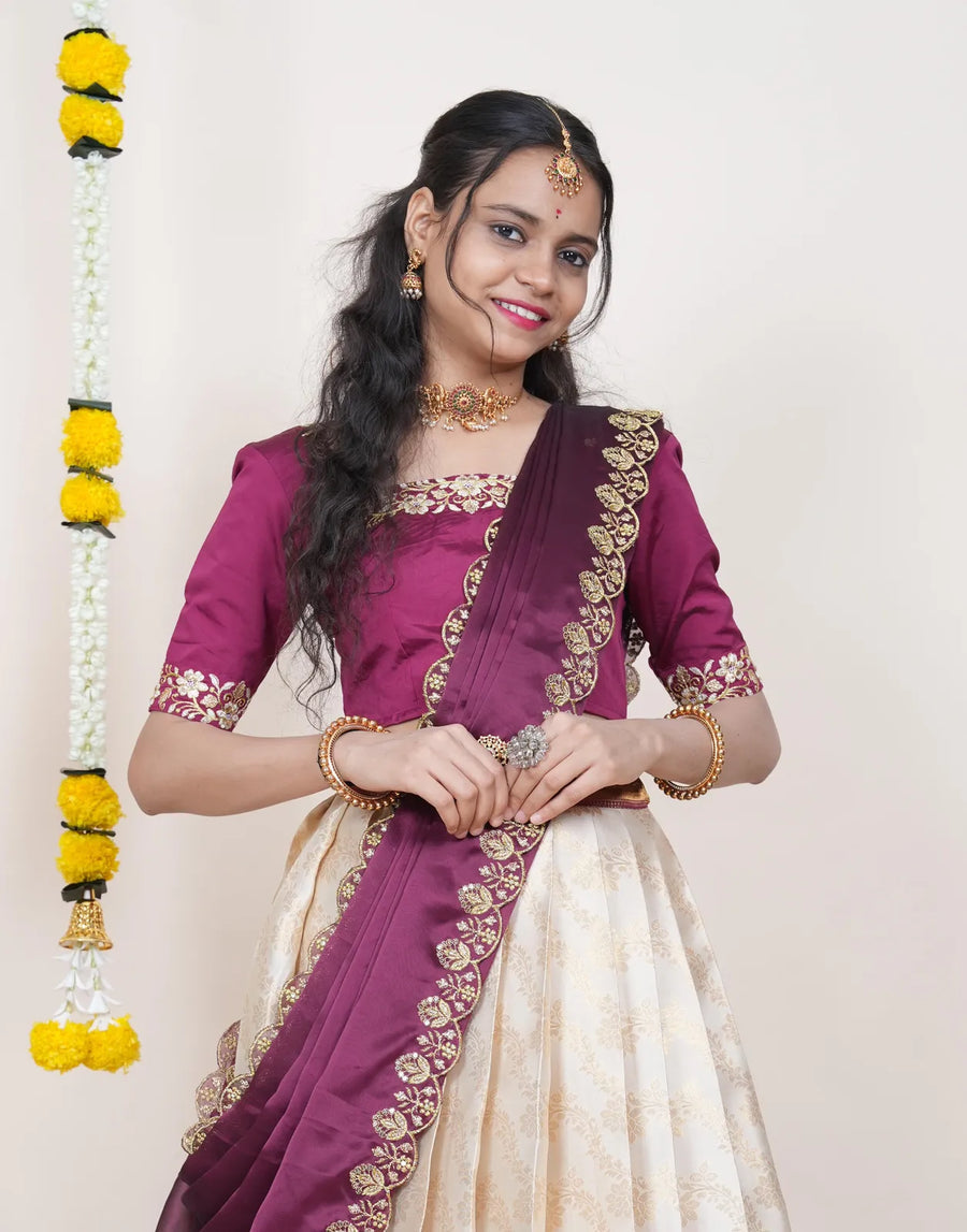 Premium Kanjivaram Silk Zari Lehenga with Banarasi Dupatta Set