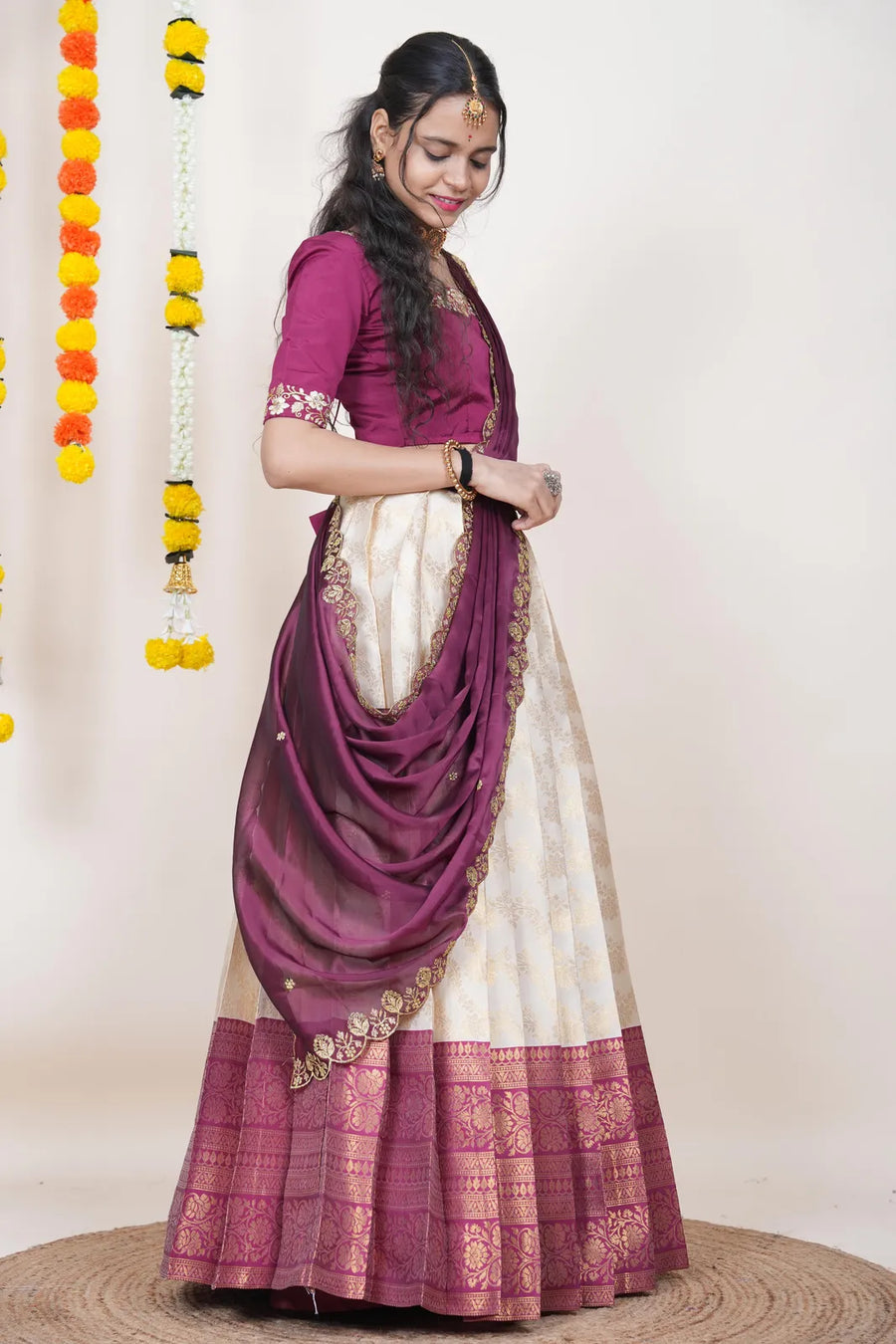 Premium Kanjivaram Silk Zari Lehenga with Banarasi Dupatta Set