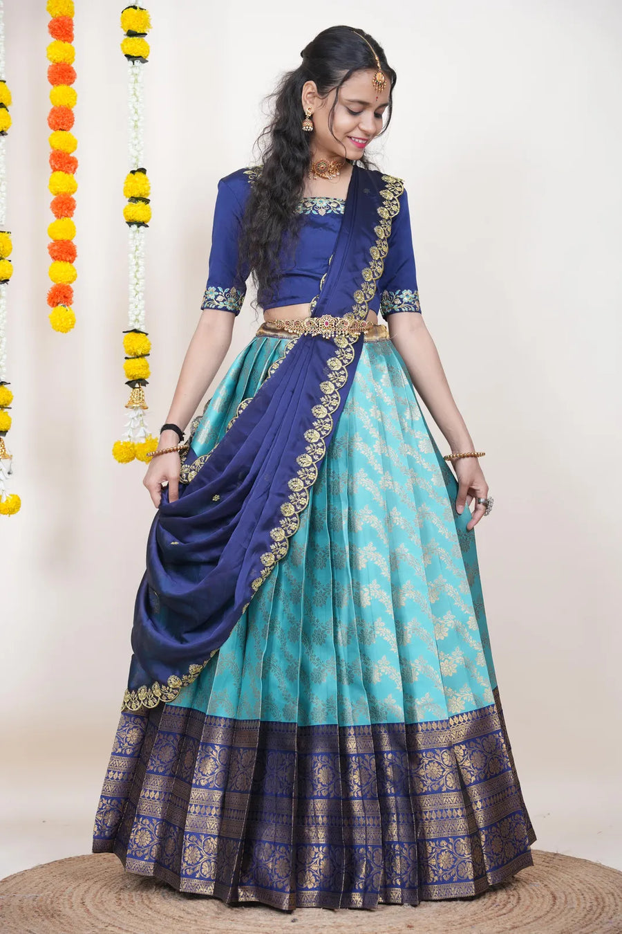 Premium Kanjivaram Silk Zari Lehenga with Banarasi Dupatta Set