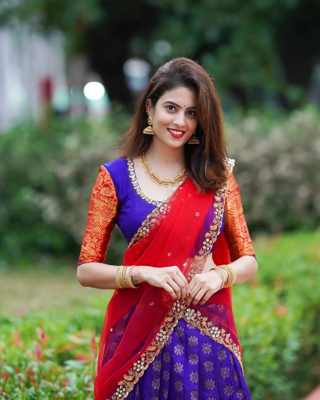 Kanjivaram Zari Lehenga with Embroidered Butterfly Net Dupatta