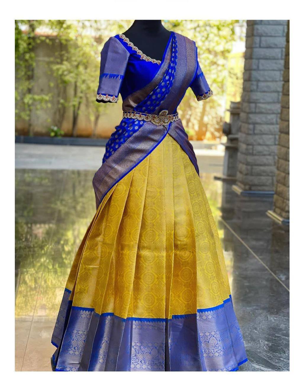 Kanjivaram Silk Zari Lehenga with Banarasi Silk Dupatta & Blouse