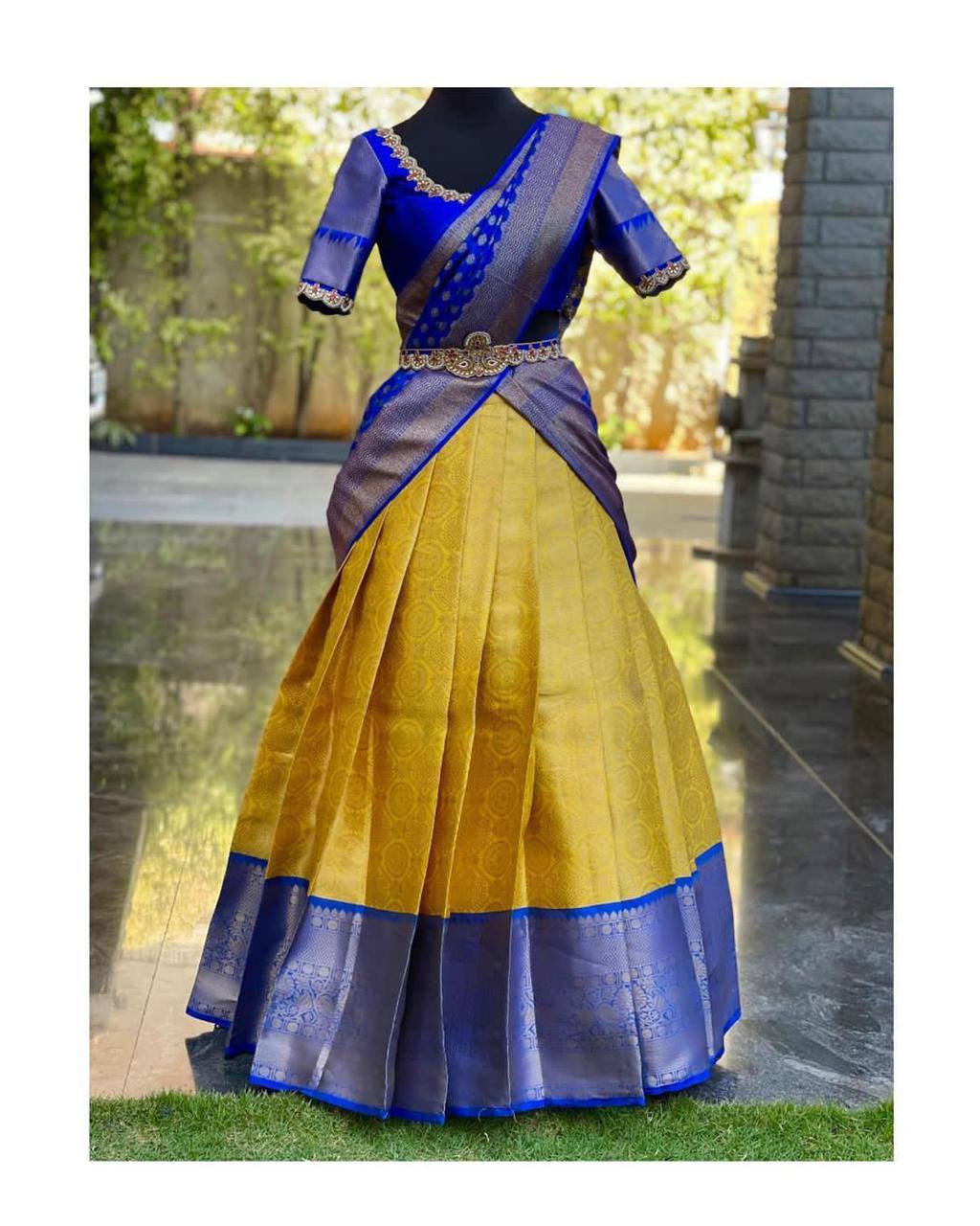 Kanjivaram Silk Zari Lehenga with Banarasi Silk Dupatta & Blouse