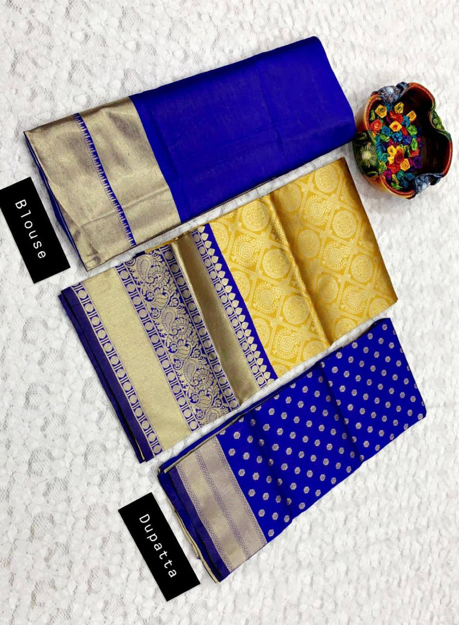 Kanjivaram Silk Zari Lehenga with Banarasi Silk Dupatta & Blouse